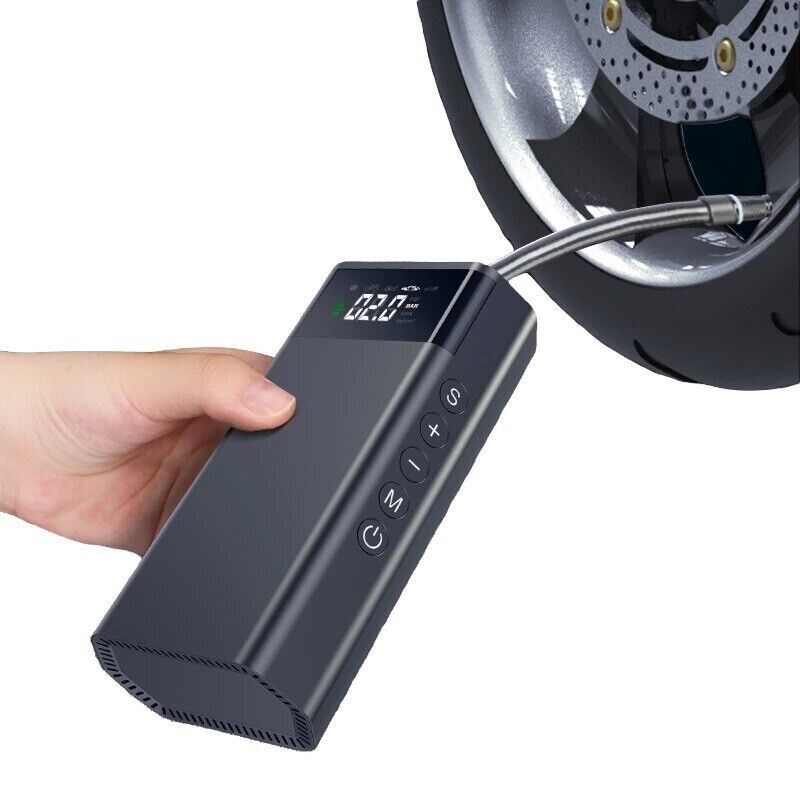 Compressore ad Aria Portatile a Batterie Gonfiatore Pompa Per Auto Moto Bici wis