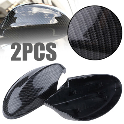 Carbon Fiber Black Mirrors Cap Cover Replacement for BMW E90 E91 E92 E93 PRE-LCI