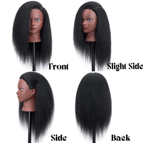 100% Real Human Hair Mannequin Head Practice Styling Training Manikin Doll+Stand