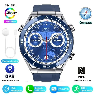 Ulitmate Design Smart Watch Three Buttons 1:1 Men Women NFC ECG+PPG Bluetooth 
