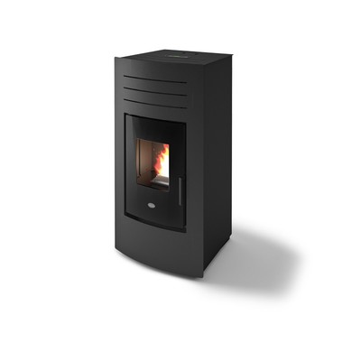 Stufa pellet hydro Eva Calòr HYDRO 24kW in acciaio verniciato serbatoio capiente img