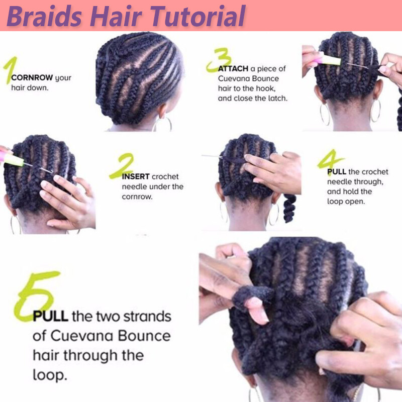 Full Head Kinky Curly Crochet Sew In Afro Braids Short Hair