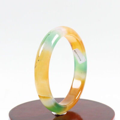 66mm Certified Natural Agate Chalcedony Multi-Color Jade Bracelet Bangle j7425