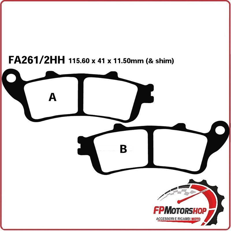 PASTIGLIE FRENO PER MOTO HONDA GL1800 POST. 01>07 EBC FA261/2HH SINTERIZZATA