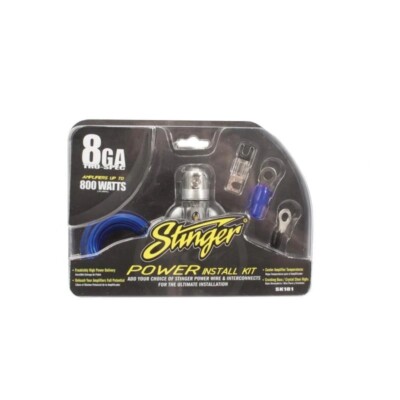 NEW STINGER SK181 8 GAUGE AMPLIFIER 800 WATT INSTALL ACCESSORY KIT CAR AUDIO