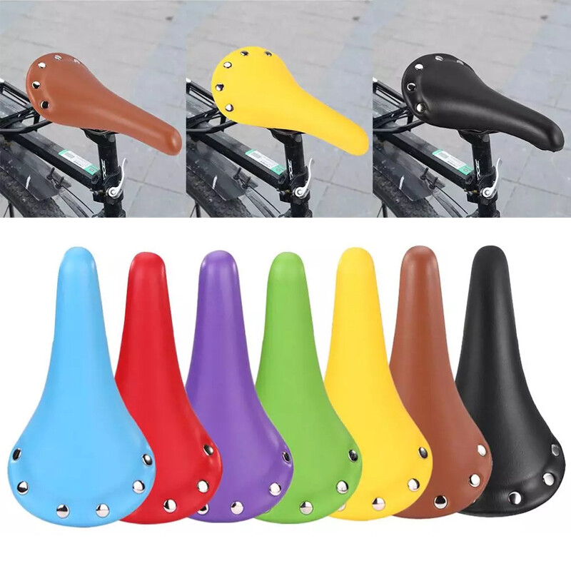 Retro Leather Bike Saddle Seat MTB  Road  Cycling Bicycle Comfort Cushion Pads