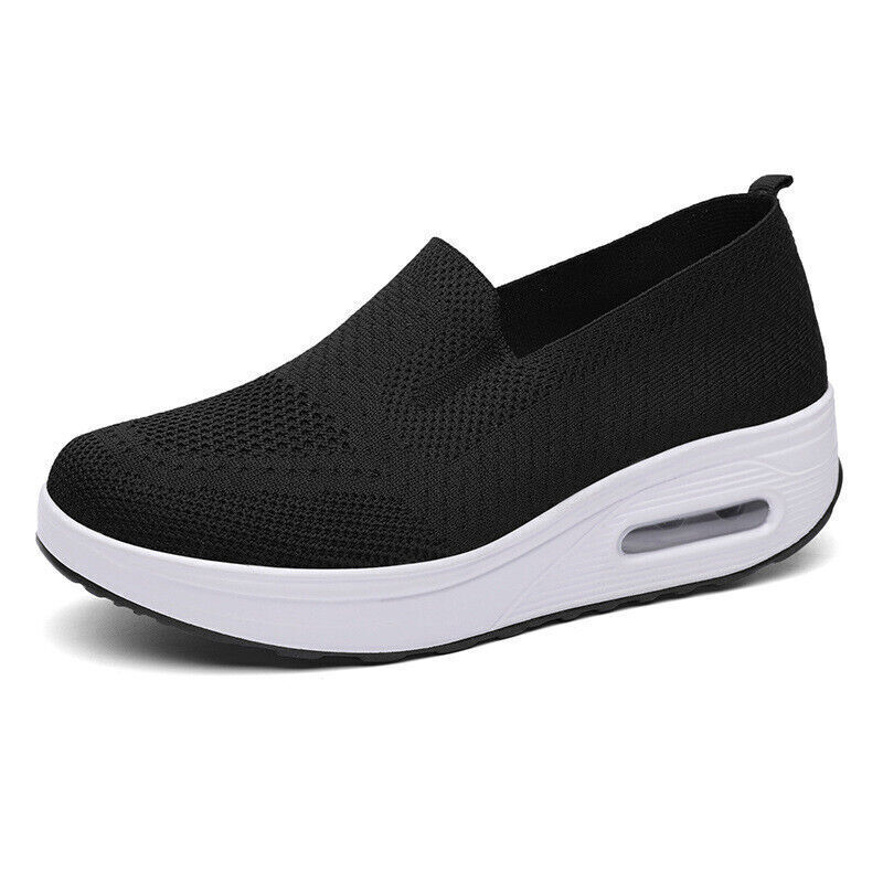 Women's Orthopedic Sneakers, Cushion Platform Diabetic Walking Shoes Slip On