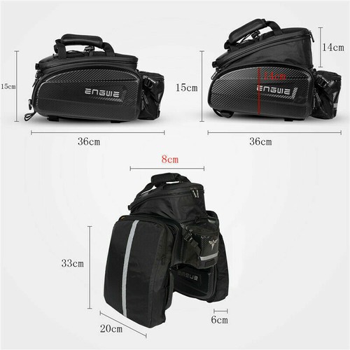 ENGWE Leather Bicycle Seat Pannier Bag Bike Rack Bag Waterproof Shoulder Bag US