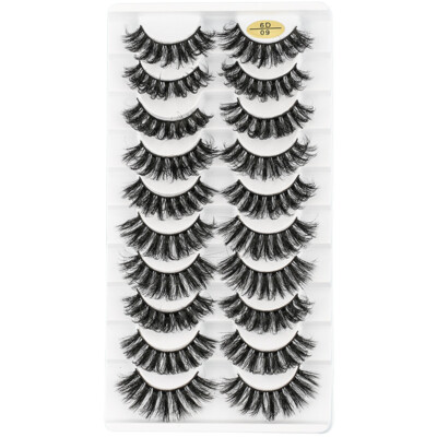 20/10Pair 3D Mink False Eyelashes Wispy Cross Long Thick Soft Long Fake Eye Lash