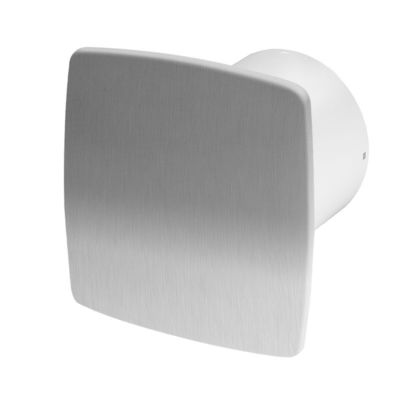 Bathroom Extractor Fan 100mm 4" Timer Humidity Sensor Silver Front Panel WNI100H