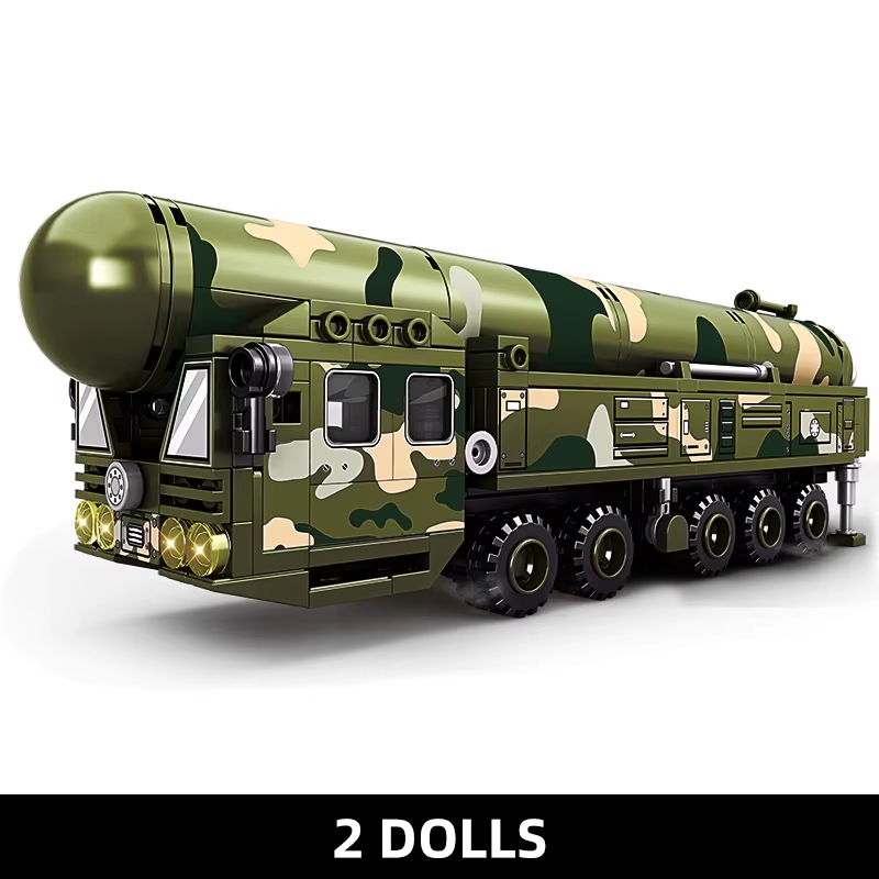 WW2 Military Building Blocks Tank Model ICBM Launcher Truck Construction Vehicle