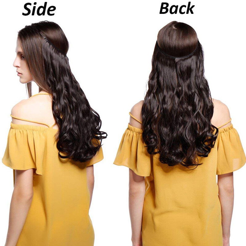 100% Remy Human Hair Extensions Invisible Headband Wire Hidden Weft Hair Blonde