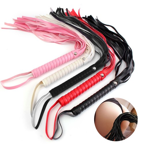 Griff Quasten Echt Leder Peitsche Flogger Restraint Spaß Bandage Spielzeug
