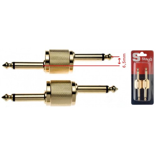 NEUF : Connecteurs pour pédales en laiton 2M JACK/MALE JACK   STAGG AC-PPDH