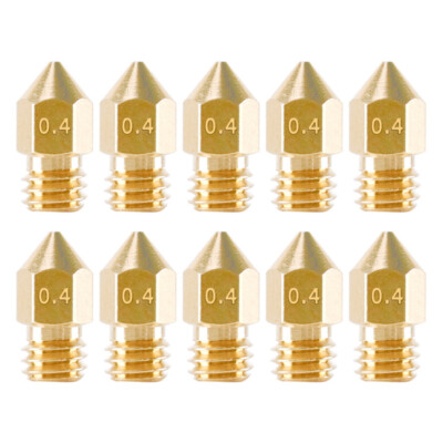 10pc 0.4mm MK8 Extruder 3D Printer Nozzle Fit For Creality CR-10 Ender 3 Anet A8
