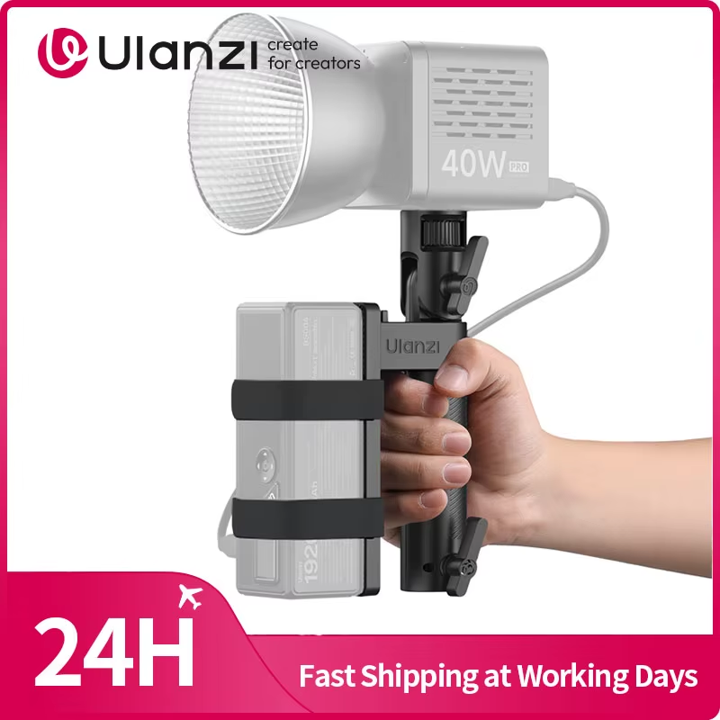 Light Handle Grip Light Stand with Power Mount Angle Adjustable for Fill Light C