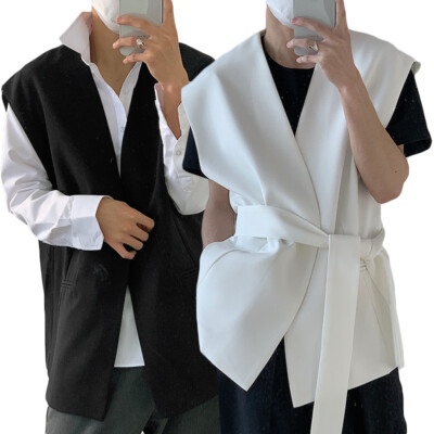 トップス KIMONO COLLAR VEST Chinese Traditional Clothing Vest Men Cotton Sleeveless Top