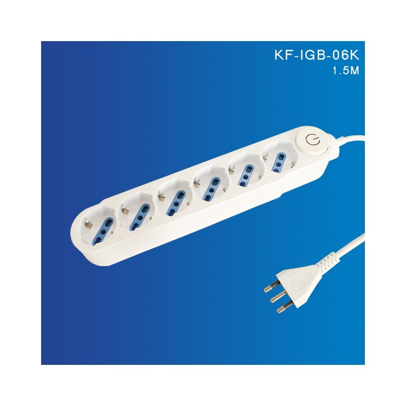 Presa Multipla Ciabatta Multipresa 6 Posti Italiana Schuko Con Interruttore dfh