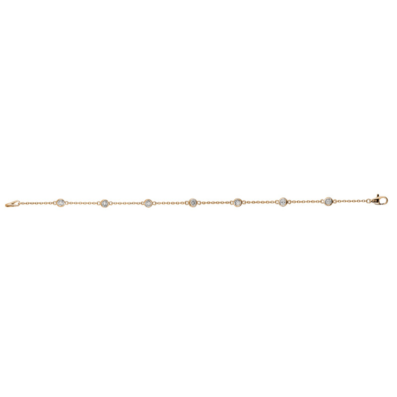 Pre-owned Morris 0.25 Carat Natural Diamond Bezel Bracelet Si 14k Yellow Gold 7'' 7 Stones