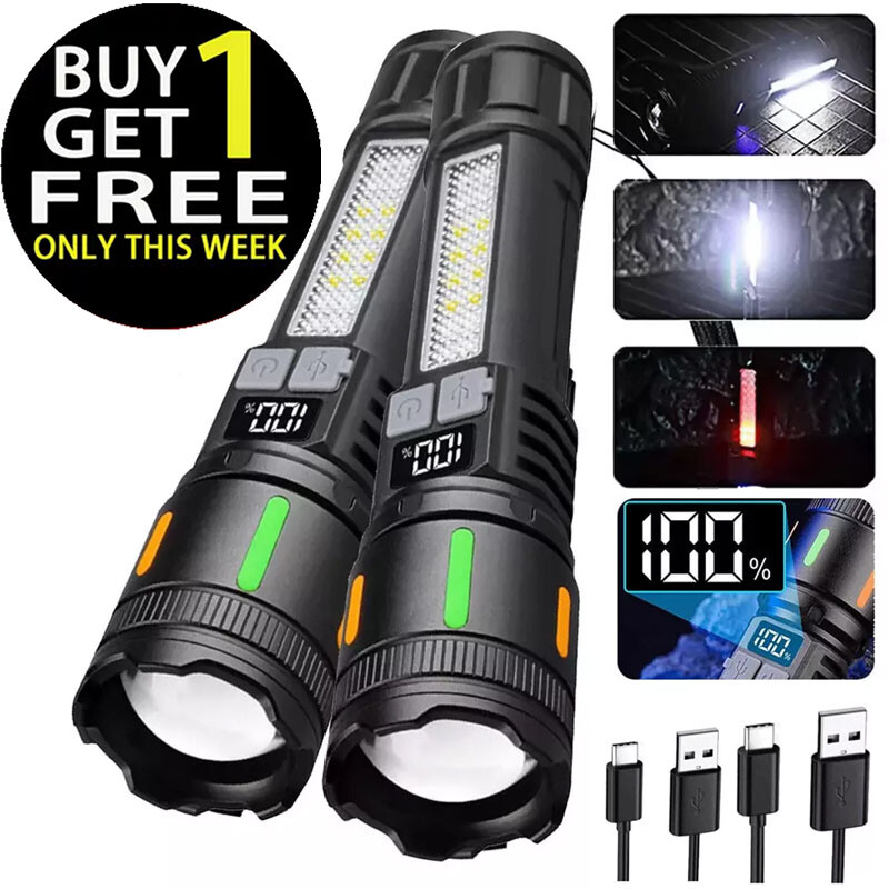 Most Powerful 99000000lm Led Military Torch Usb Rechargeable Tactical Flashlight