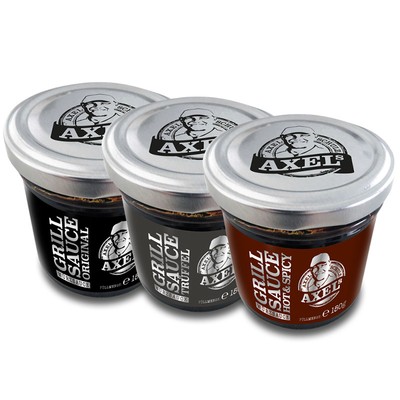 Axels Grillsauce Set 3x 150gr | Axel Schulz BBQ Soße & Dip Koch Gewürz Sauce