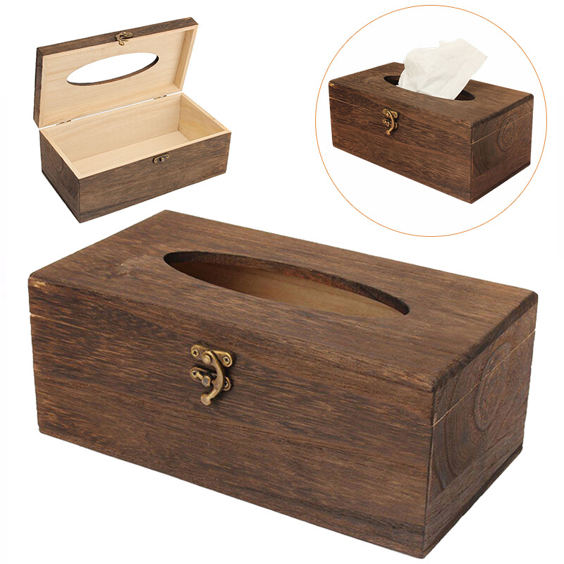 Holz Kosmetikbox Kosmetiktücherbox Kosmetiktuchspender Taschentuchbox Tücherbox