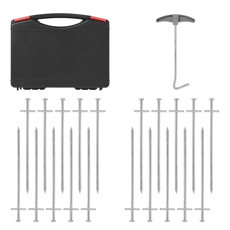 Felsbodenhering 23 cm Metal mit geschweißtem Querstift - Set von 20 Stück im Koffer - Bild 5
