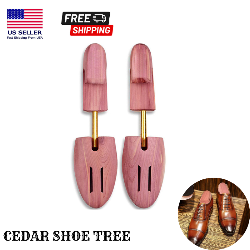 Cedar Shoe Tree Adjustable Wooden Shoe Stretcher Expander Boot Holder for Men