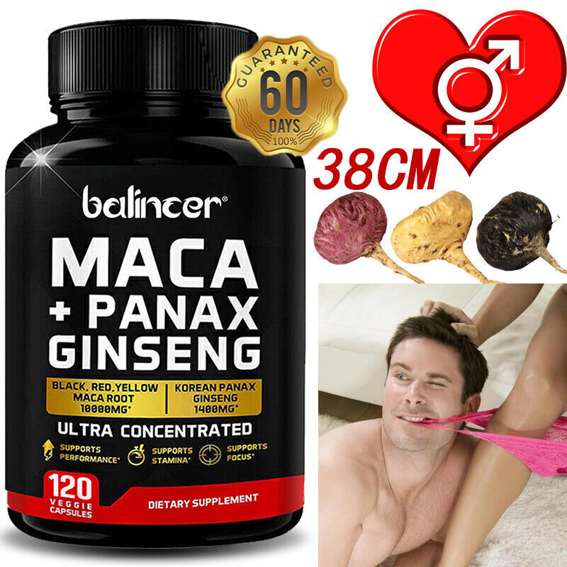 Maca Ginseng Kapseln - Hochdosiert Mit 11400mg - 120 Vegane Kapseln - ZusÃ¤Tzlich