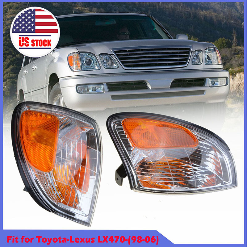 LH+RH Side Front Corner lamp Turn Signal marker Light For Lexus LX470 1998-07 US