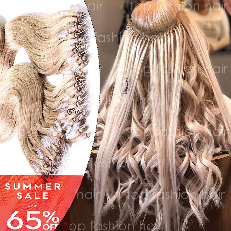 22 Remy Real Human Hair Extensions Micro Loop Tipped Straight 50g