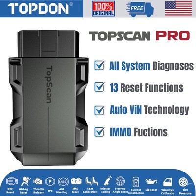 2024 TOPDON Topscan PRO Car Diagnostic Tool Full System Active Test K~EY C~oding