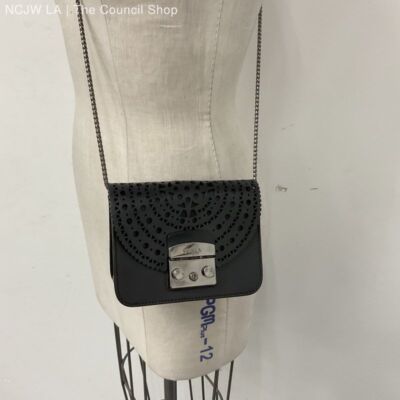 Furla Metropolis Black Leather Crossbody Shoulder Bag Handbag Purse Small
