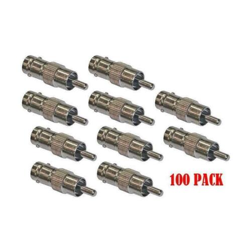 RCA Male Plug to BNC Female Jack Adapter Connector Coupler for CCTV (100/pack)