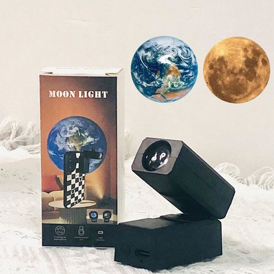 Small Halloween Led Lamp Decoration Projector Night Earth Moon Battery Light