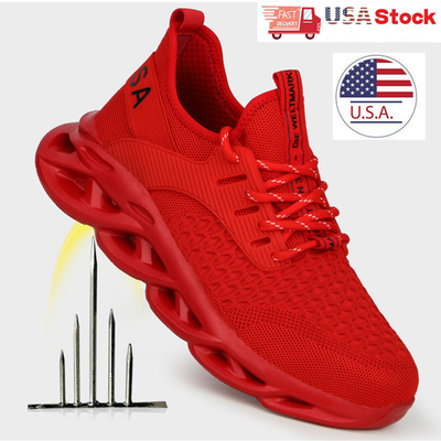 Red steel toe shoes deals