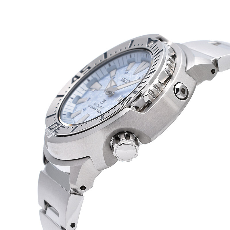 Pre-owned Seiko Prospex Sbdy053 Baby Tuna Mechanical Automatic Watch Ice Blue Dial 48mm