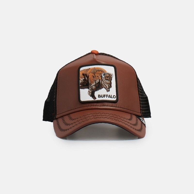 Шляпа Goorin Bros Animal Farm Trucker Hats Animals Buffalo Brown Leather