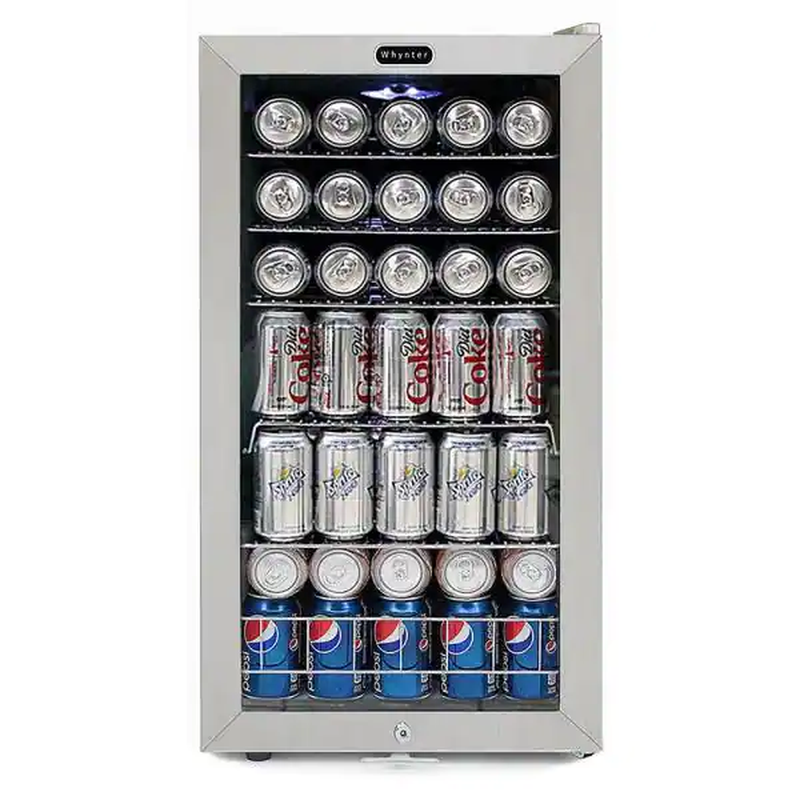 W/lock, Stainless Steel Glass Door Soft Led