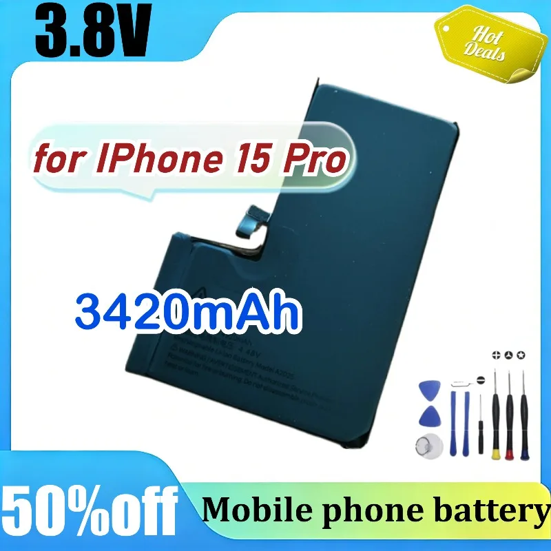 For 15 Pro 3420mAh A3104 A2848 A3101 A3102 High-Capacity Replacement Mobile Pho