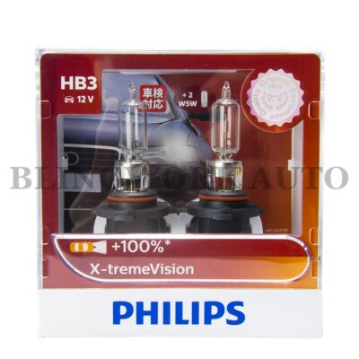 Aus Ver (FREE T10) PHILIPS HB3 9005 X-treme Vision +100% Halogen Bulbs Xtreme