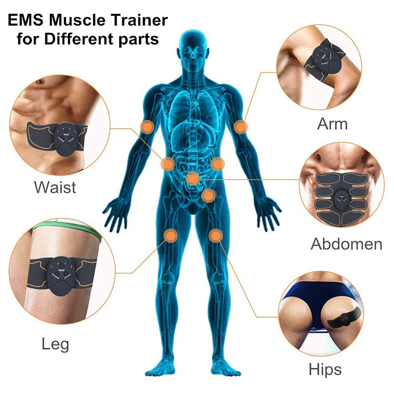 EMS Abdominal Muscle Toning Trainer ABS Hips Stimulator Toner Fitness Binder Gym