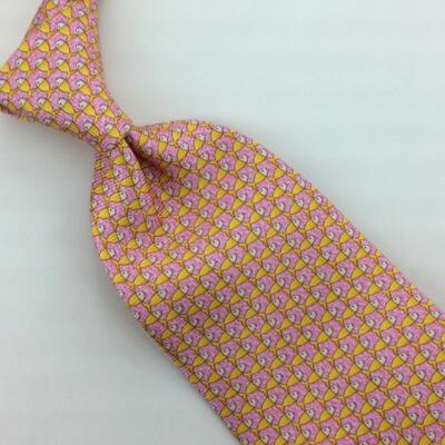 Bvlgari Tie Italy Pink Gold White Fish Necktie Luxury Silk Seven-Fold Men L2 New
