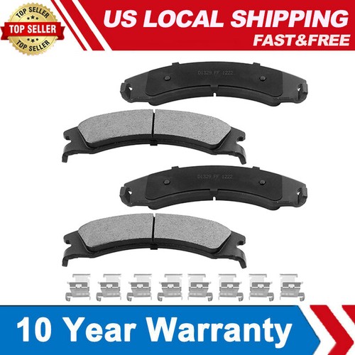 Rear Ceramic Brake Pad W/Hardware For Ford E-150 E-250 E-350 E-450 Super Duty