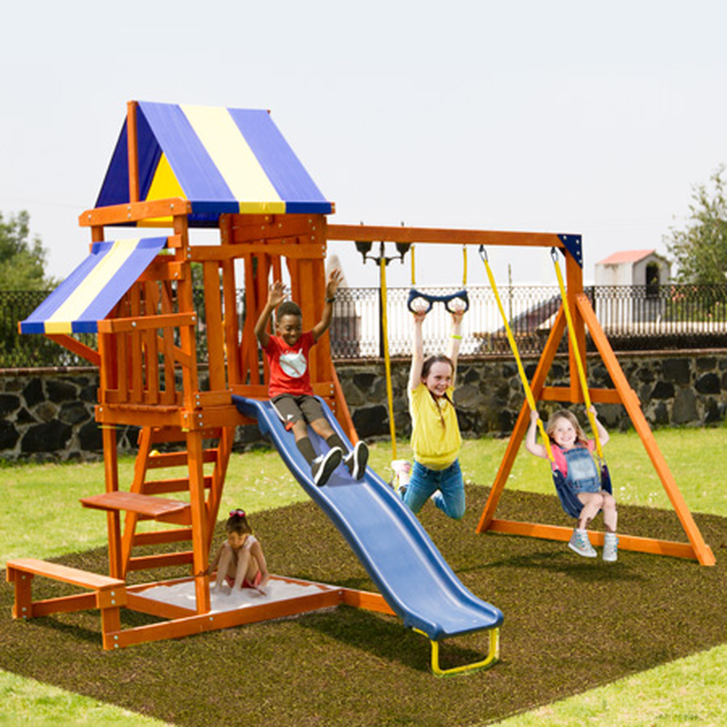 Kids Slide Outdoor Backyard Playground Playset Clubhouse Gli