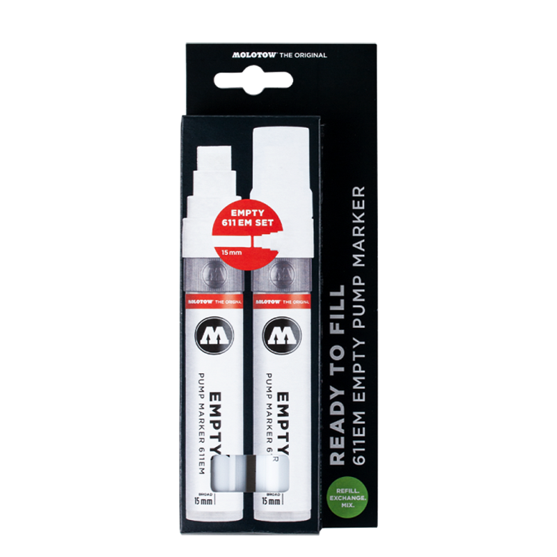 Molotow 611EM EMPTY 15mm Broad Tip Marker Set Graffiti Art Supplies