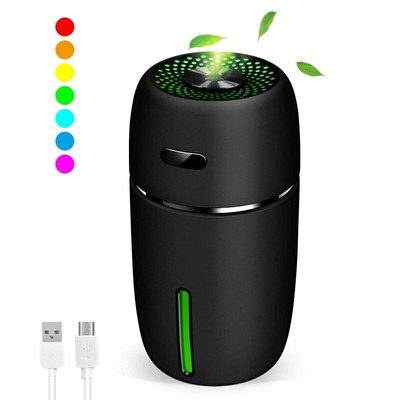 US MiniUSB Air Humidifier Aroma Diffuser Car Essential Oil Air Purifier with LED