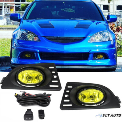 For 2005 2006 2007 Acura RSX Pair Yellow Front Bumper Fog Lights W/Wiring+Switch