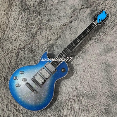 Left-Handed Blue Burst Silver Ace Frehley Electric Guitar Chrome HHH Pickups