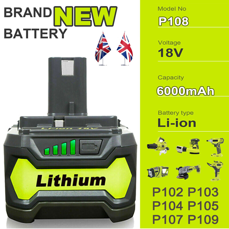 For RYOBI P108 18V 18 Volt One+ Plus High Capacity Lithium Battery /Dual Charger